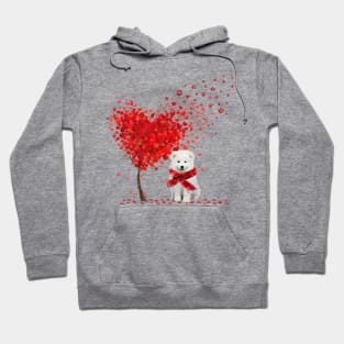 Happy Valentine's Day Heart Tree Love Samoyed Hoodie